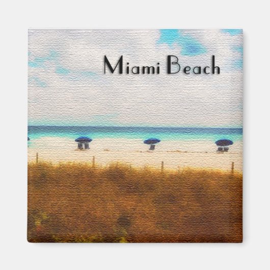 Miami Beach Umbrellas Magnet (Vorne)