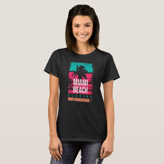 Miami Beach Vacation Souvenir Kleidung 80´s Miami T-Shirt (Vorne ganz)