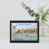 Miami Beach Vintag Postkarte (Stehend Vorderseite)