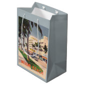 Miami Beach Vintage-Art Mittlere Geschenktüte (Rückseite Schrägansicht)