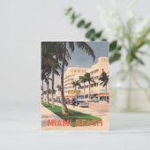Miami Beach Vintage-Art Postkarte (Stehend Vorderseite)