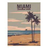 Miami Beach Vintage Poster. Beach Poster (Vorderseite)