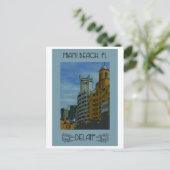 Miami Beach Vintage Reise Postkarte (Stehend Vorderseite)