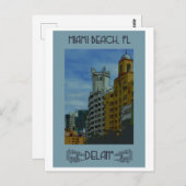 Miami Beach Vintage Reise Postkarte (Vorne/Hinten)