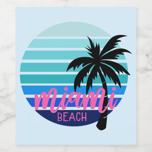 Miami Beach Weinetikett (Einzelnes Label)