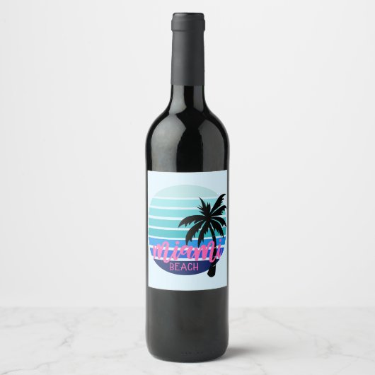 Miami Beach Weinetikett (Vorderseite)
