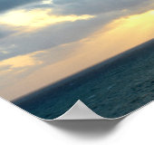 Miami Beach Yellow Sunrise Blue Ocean Landschaft Poster (Ecke)