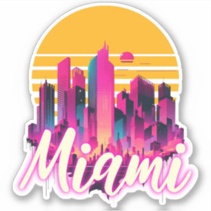 Miami bei Sonnenuntergang Aufkleber