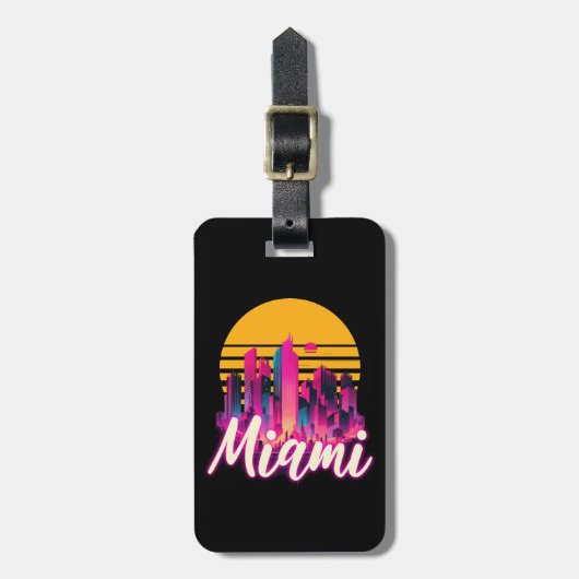 Miami bei Sonnenuntergang Gepäckanhänger (Vorderseite vertikal)