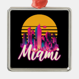 Miami bei Sonnenuntergang Ornament Aus Metall