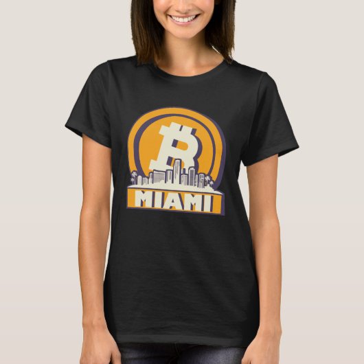 Miami Bitcoin Maximalist Bitcoin Miami Skyline T-Shirt (Vorderseite)