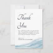 Miami Blue Ocean Watercolor Wedding Dankeschön Car Dankeskarte (Vorderseite)