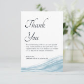 Miami Blue Ocean Watercolor Wedding Dankeschön Car Dankeskarte (Stehend Vorderseite)