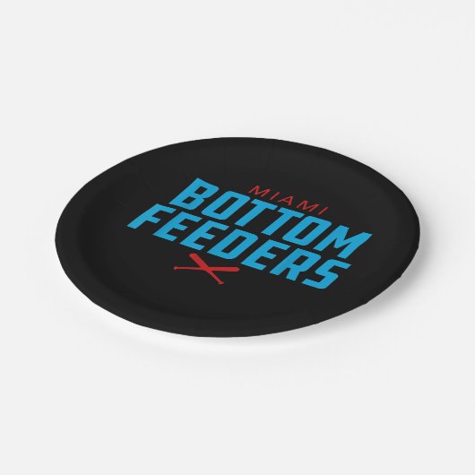 Miami Bottom Feders Baseball-Geschenk Pappteller (Schrägansicht)