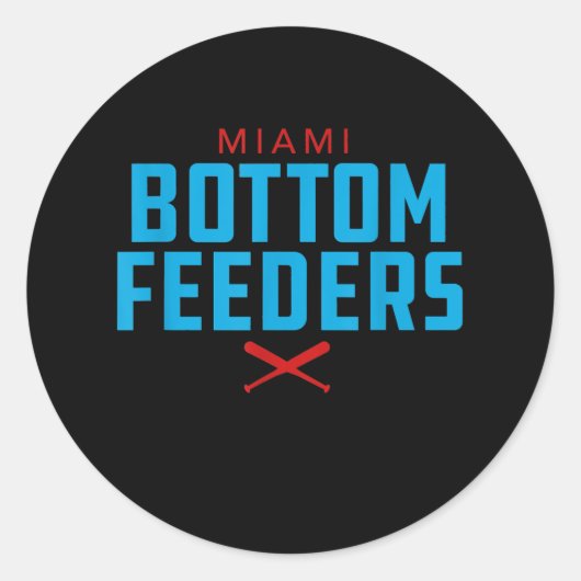 Miami Bottom Feders Baseball-Geschenk Runder Aufkleber (Vorderseite)