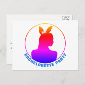 Miami Bunny Girl Junggeselinnen-Abschied Einladung (Vorne/Hinten)