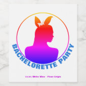 Miami Bunny Girl Junggeselinnen-Abschied Weinetikett (Einzelnes Label)