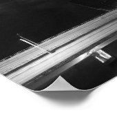 Miami by Night in Black and White Poster (Ecke)