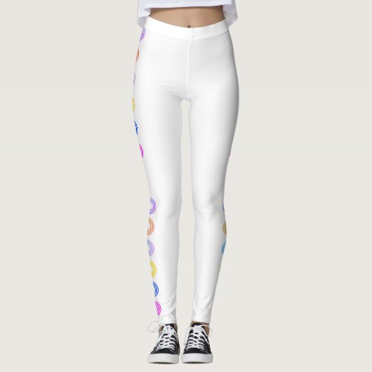 Miami Circles White Design Leggings (Vorderseite)