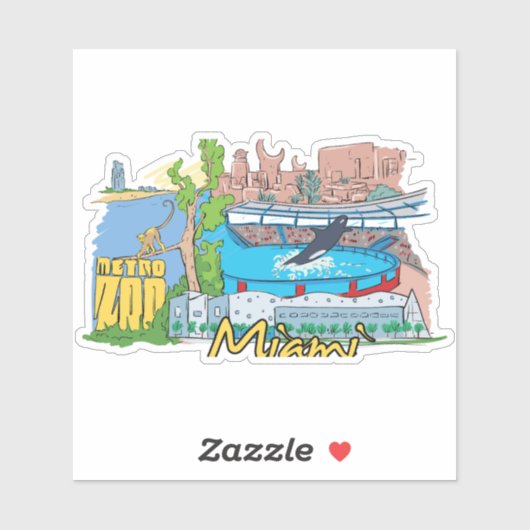 Miami City Aufkleber (Blatt)