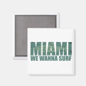 Miami City Florida blau Magnet (Vorderseite/Rückseite)