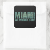 Miami City Florida blau Quadratischer Aufkleber (Tasche)