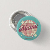 Miami City Florida - Reise-Andenken Button (Vorne & Hinten)