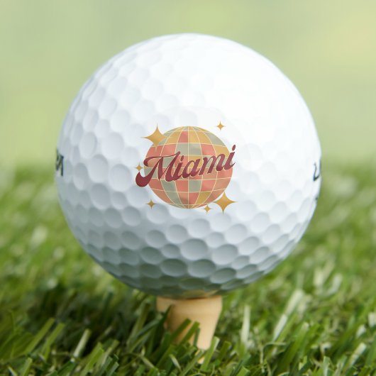 Miami City Florida Retro Golf Resort Golfball