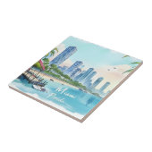 Miami City Florida skyline Fliese (Seite)