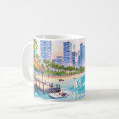 Miami City Florida Skyline Kaffeetasse (Vorderseite Links)