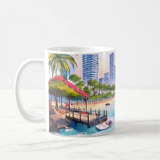 Miami City Florida Skyline Kaffeetasse (Links)