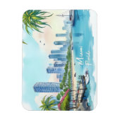 Miami City Florida Skyline Magnet (Vertikal)