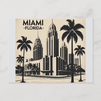 Miami City Florida Skyline Postkarte