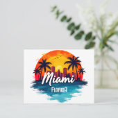 Miami City Florida Skyline Postkarte (Stehend Vorderseite)