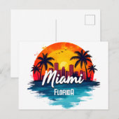 Miami City Florida Skyline Postkarte (Vorne/Hinten)