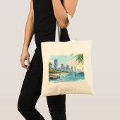 Miami City Florida Skyline Tragetasche (Vorderseite (Produkt))