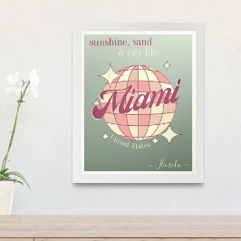 Miami City Florida USA aquamarin moderne Dekoratio Poster