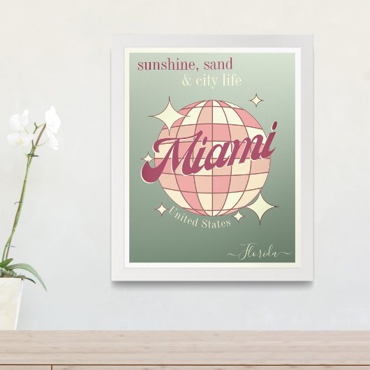 Miami City Florida USA aquamarin moderne Dekoratio Poster