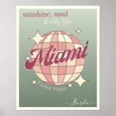 Miami City Florida USA aquamarin moderne Dekoratio Poster (Vorne)