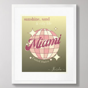 Miami City Florida USA Gold Moderne Dekoration Pos