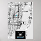 Miami City Map + Ihr Location Poster markieren (Vorne)