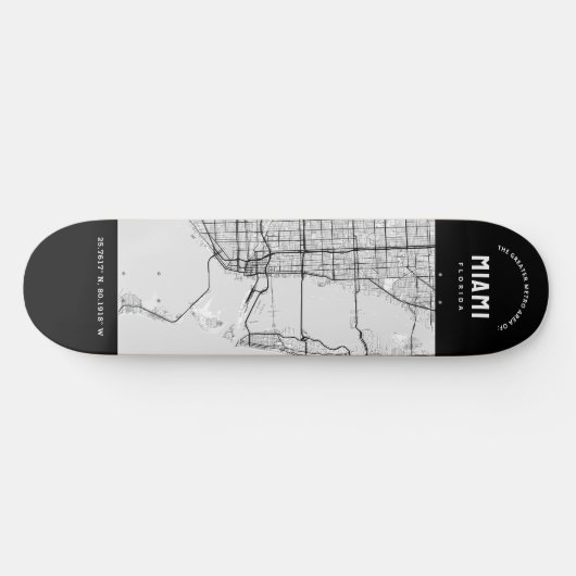 Miami City Map Skateboard (Horizontal)