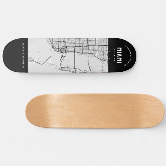 Miami City Map Skateboard (Horizontal)