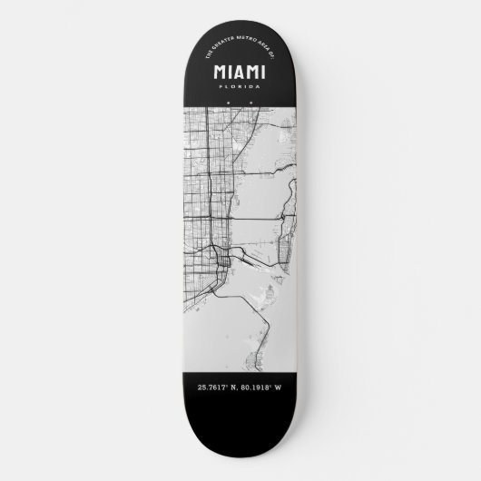 Miami City Map Skateboard (Vorderseite)