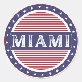 Miami City Pride Emblem – American Identity Runder Aufkleber