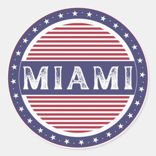 Miami City Pride Emblem – American Identity Runder Aufkleber (Vorderseite)