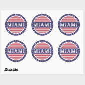 Miami City Pride Emblem – American Identity Runder Aufkleber (Blatt)