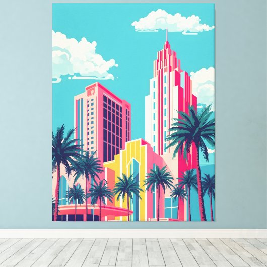 Miami City Vibes Leinwanddruck (Insitu (Holzboden))
