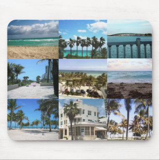 Miami Collage - 50 Shades of Blue Mousepad