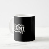 Miami Collegiate Checkerboard Coquette Bow Mug Kaffeetasse (Vorderseite Links)